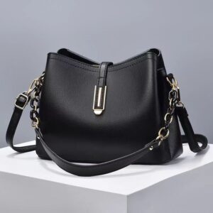 Bolsa Média de Ombro com 2 Alças Preta